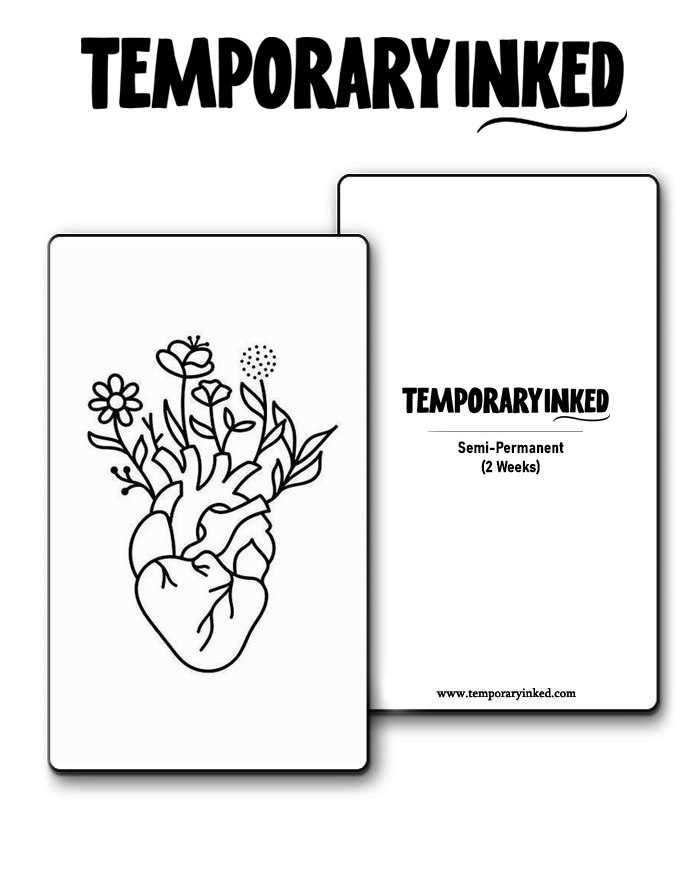 Floral Heartbeat Tattoo