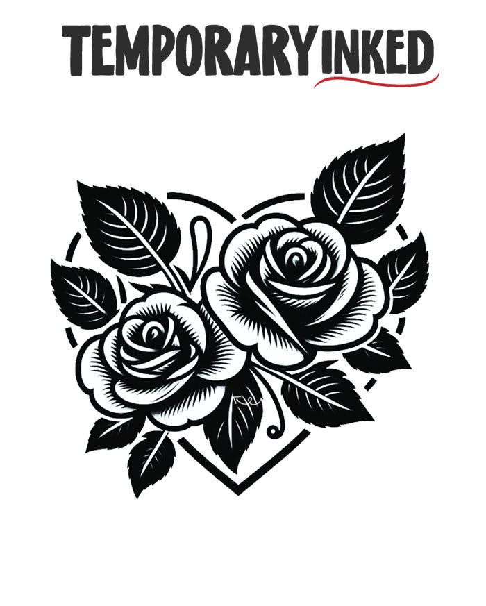 Floral Duo Tattoo by TemporaryInked.com