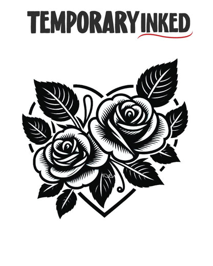 Floral Duo Tattoo by TemporaryInked.com