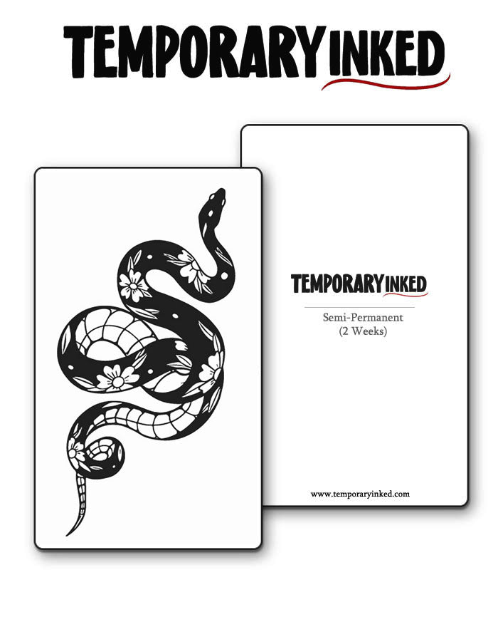 Floral Snake Tattoo