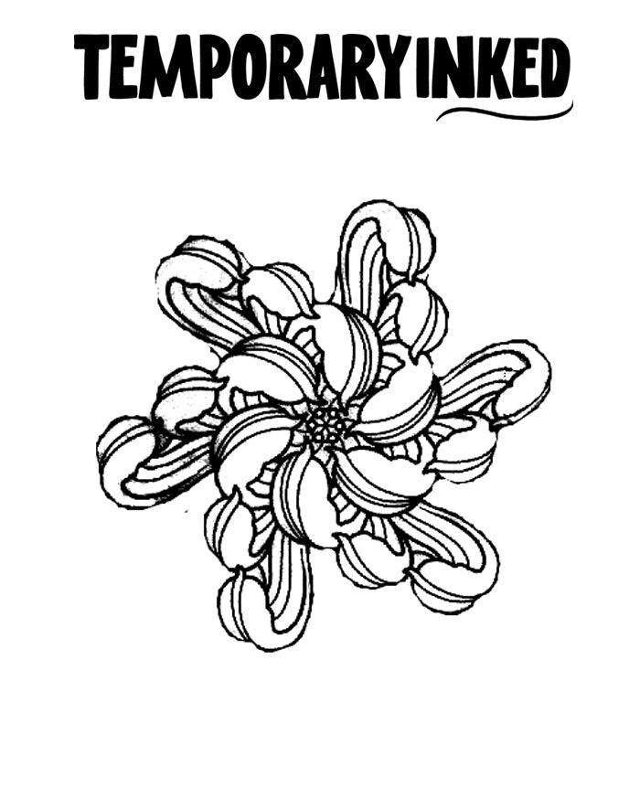 Floral Spiral Large Tattoo