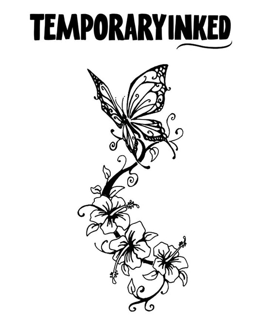 Floral & Butterfly Tattoo