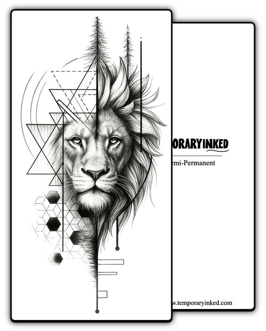 Geometric Lion Head Tattoo