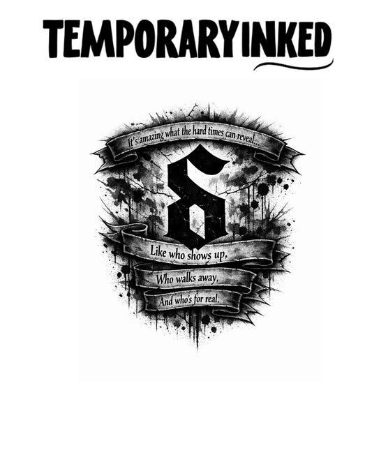 Gothic Scroll Truth Tattoo