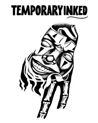 Grim Smile Hand Tattoo