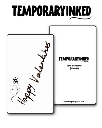 Happy Valentines Bee Tattoo