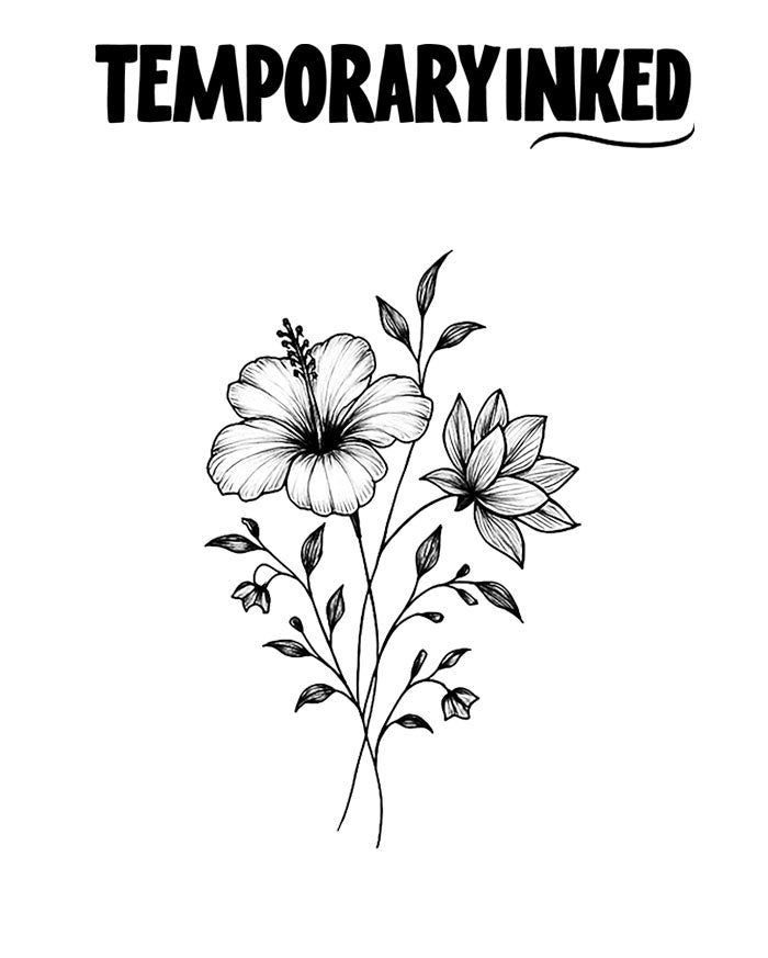 Hibiscus and Lotus Tattoo