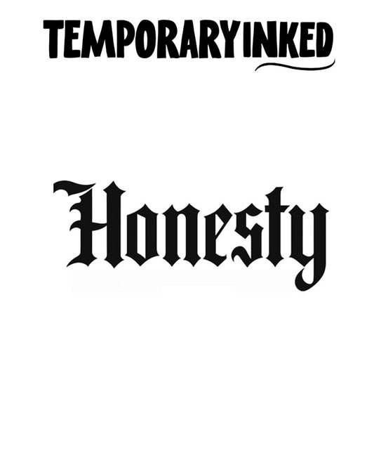 Honesty Text Large Tattoo