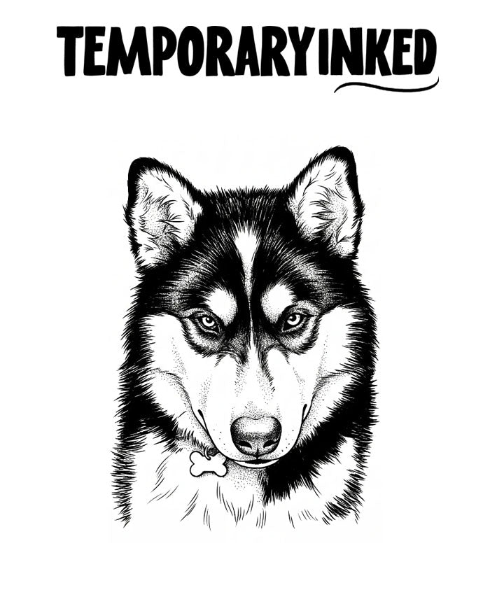 Husky Dog Face Tattoo