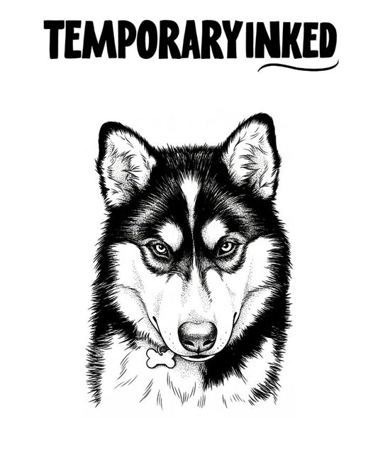 Husky Dog Face Tattoo