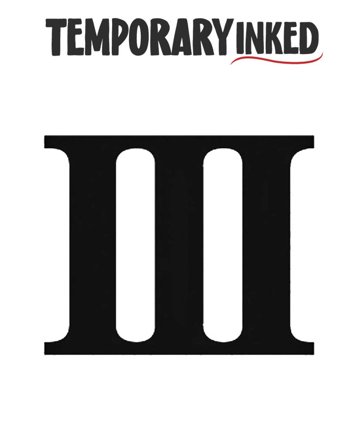 Roman Number Temporary Tattoo by TemporaryInked.com | Create Your Own Number Tattoo