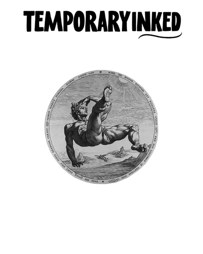 Icarus Descending Round Tattoo