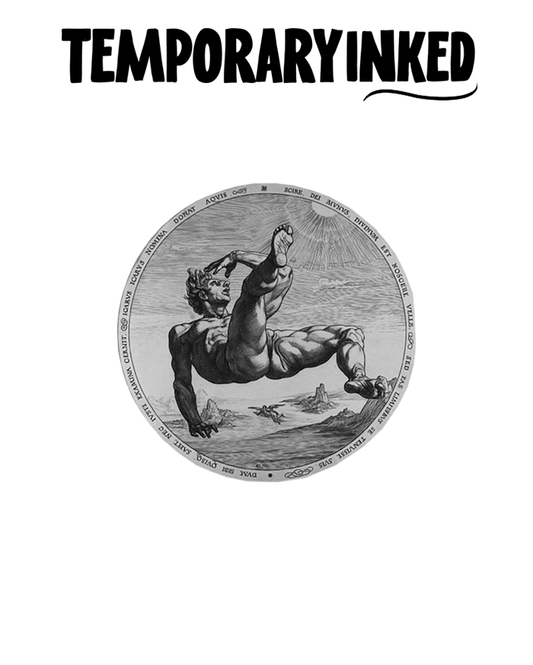 Icarus Descending Round Tattoo