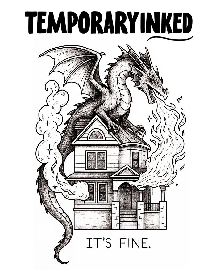 It's Fire Dragon Large Tattoo