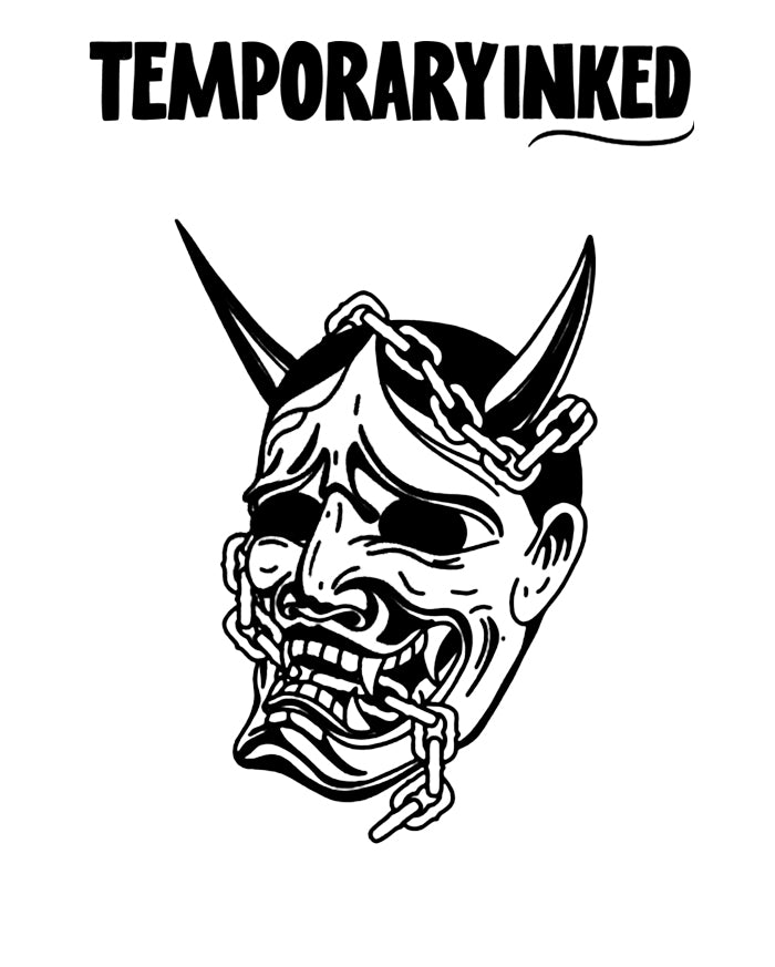 Chained Oni-Mask Tattoo