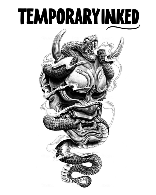 Kabuki Mask & Snake Tattoo