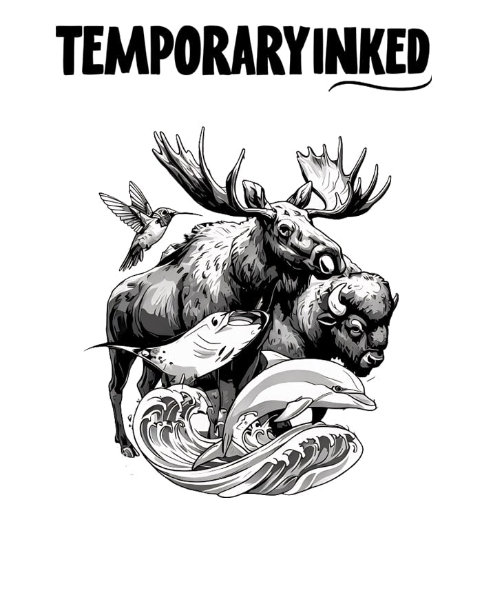 Land, Sea, & Sky Animals Tattoo