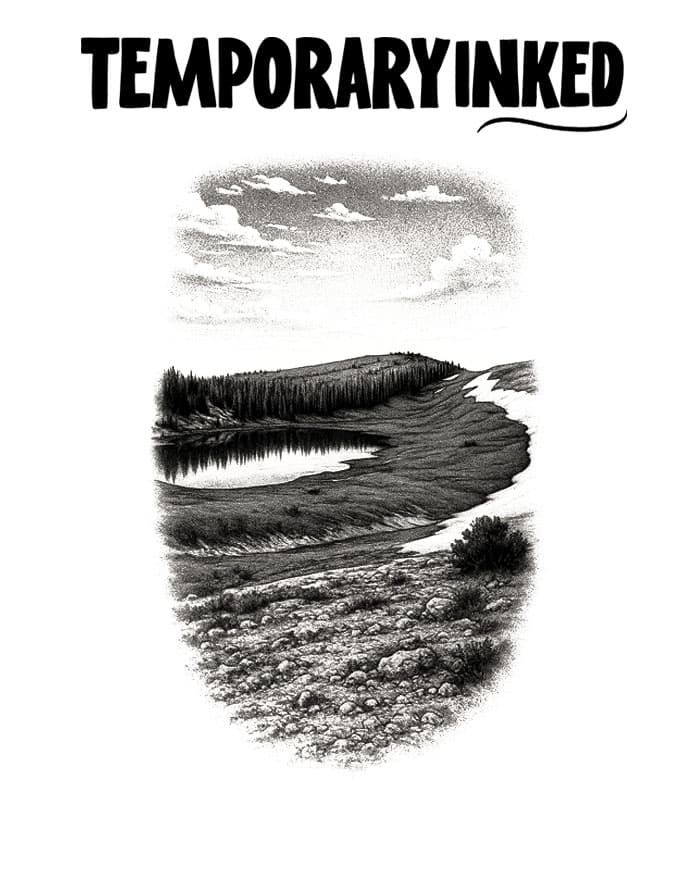 Landscape & Lake Tattoo