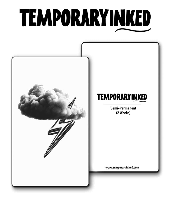 Clouded Lightning Bolt Tattoo