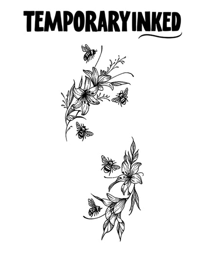 Lily And Honeybee Tattoo