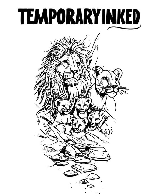 Lion Family XL Tattoo