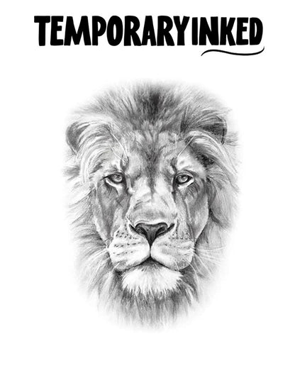 Lions Portrait Sketch Tattoo
