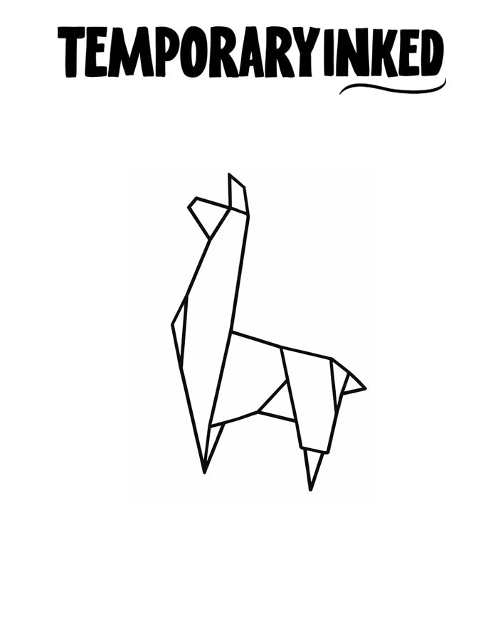 Llama Small Origiami Tattoo