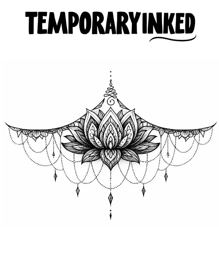 Lotus Sternum Tattoo XL