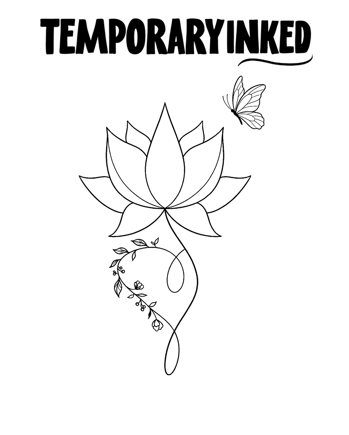 Lotus and Butterfly Vine Tattoo