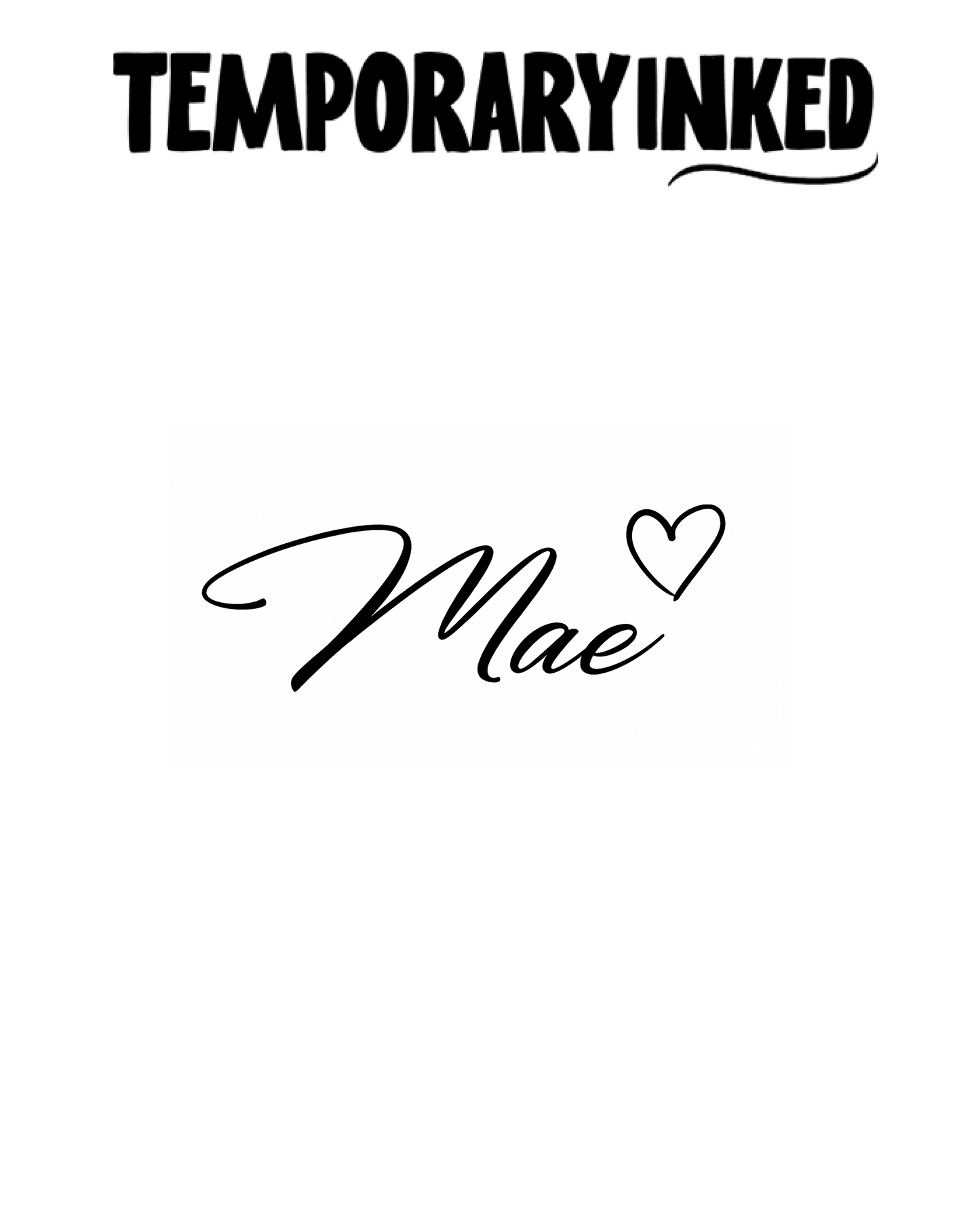 Mae Heart Name Tattoo