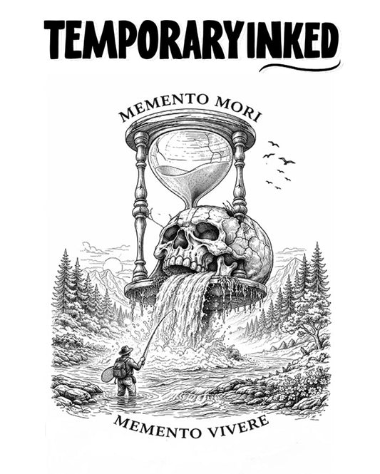 Memento Mori Skull Hourglass Tattoo
