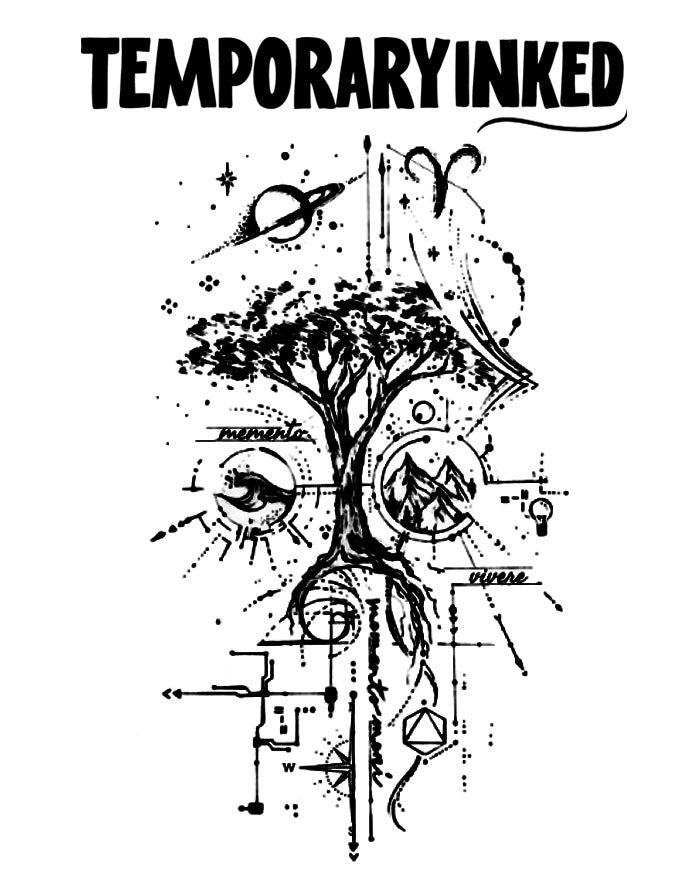 Memento Vivere Tree XL Tattoo