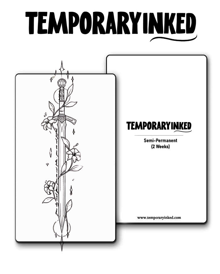 Minimal Blade & Bloom Tattoo