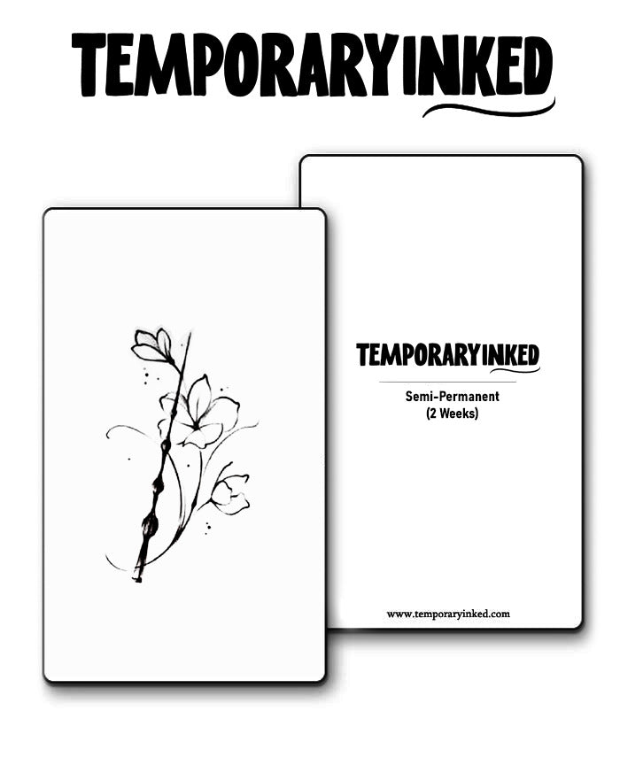 Minimal Floral Line Piece Tattoo