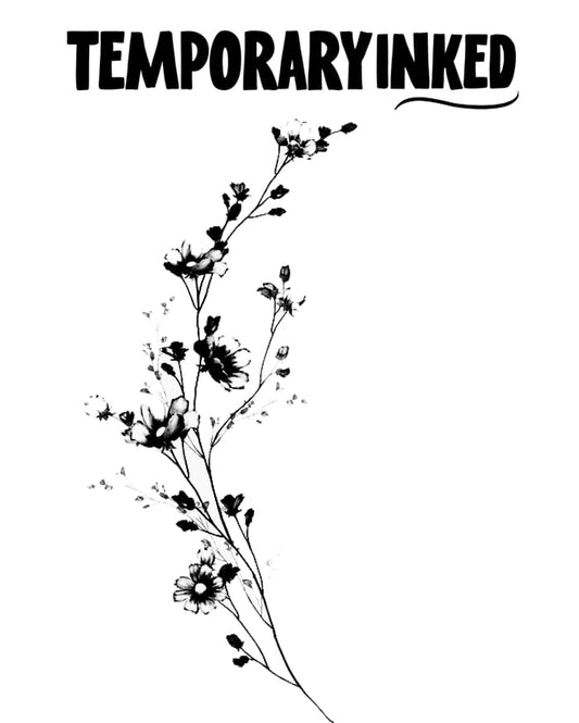 Minimal Wildflower XL Arm Tattoo