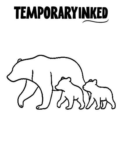 Minimal Bear Family Tattoo
