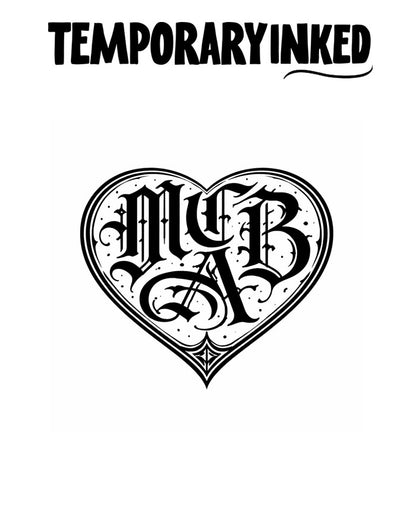 Mongram Heart Tattoo