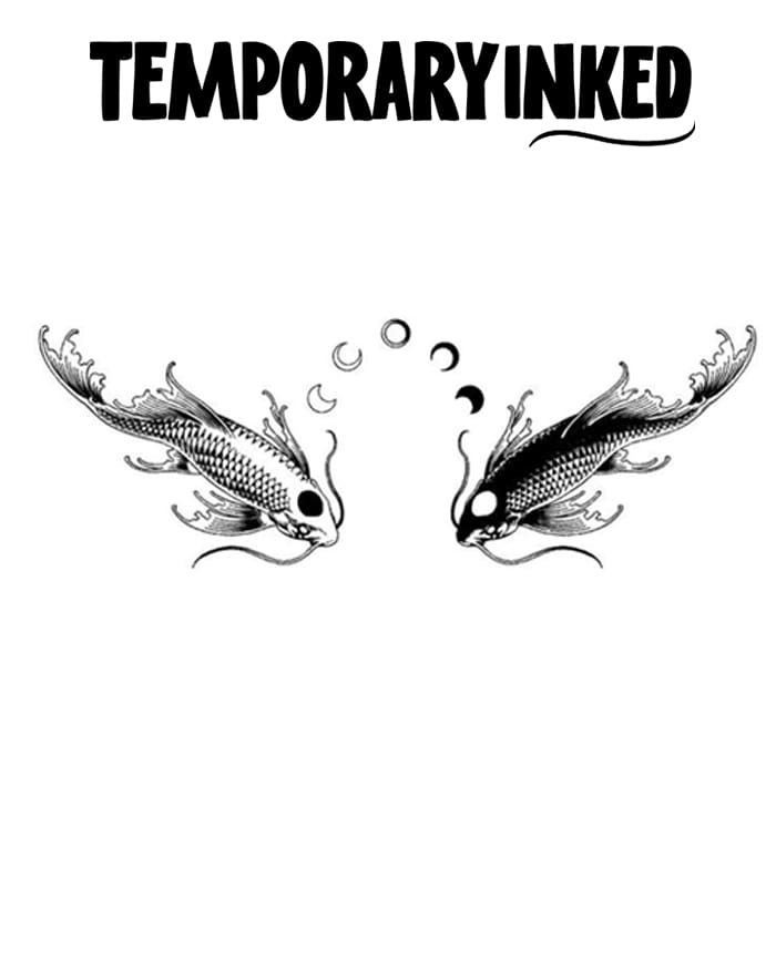 Moon Phase Koi Tattoo