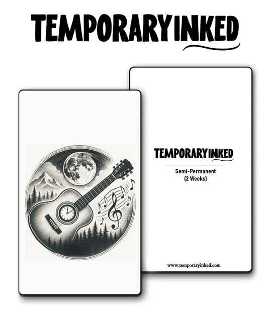 Moonlit Forest Guitar Tattoo