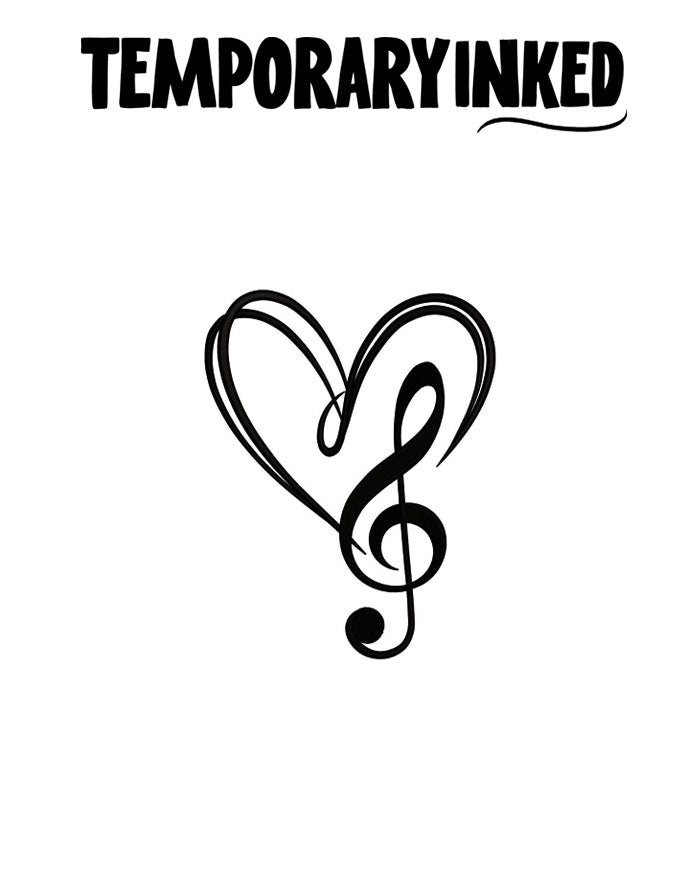 Musical Clef Heart Tattoo