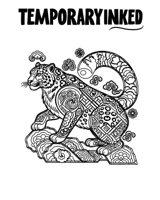 Ornamental Leopard Tattoo