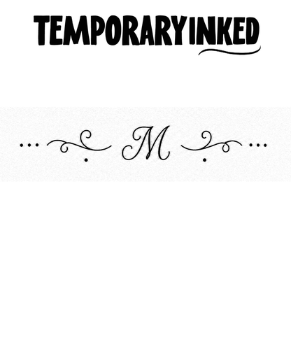Ornamental M Initial Tattoo