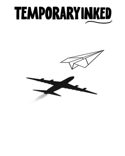 Paper Plane and Shadow Tattoo