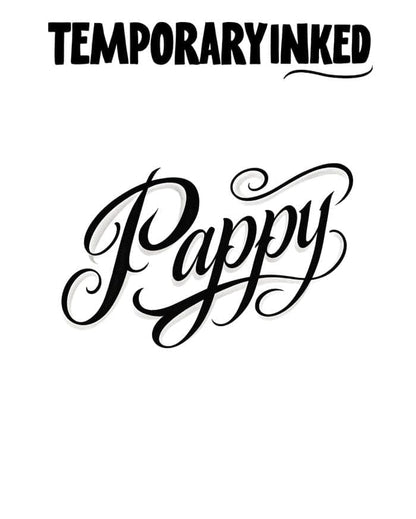 Pappy Large Text Tattoo