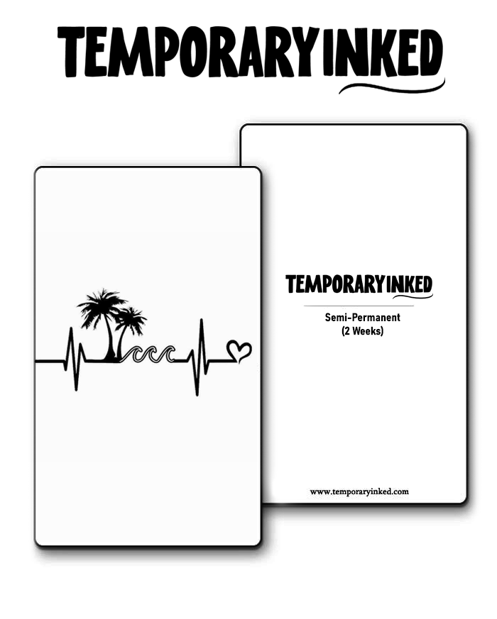 Paradise Heartbeat Tattoo