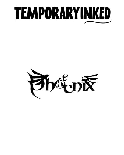 Phoenix Text Tattoo