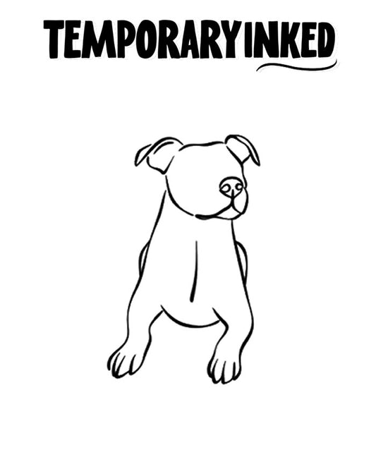 Pitbull Minimal Line Tattoo