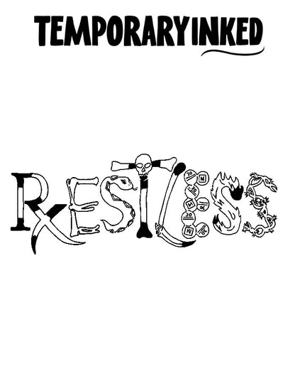 Restless Text XL Tattoo