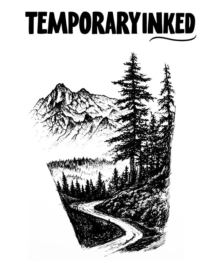 Road Landscape Tattoo XL