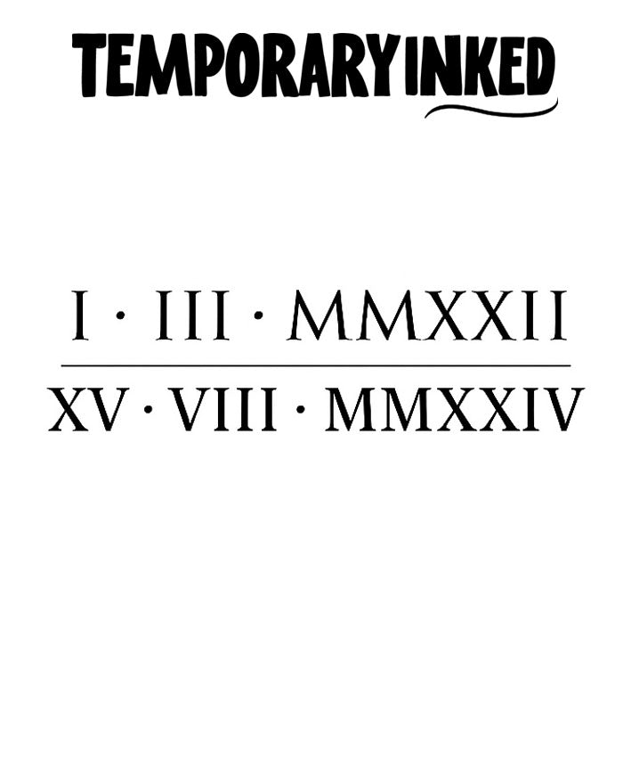 Roman Numerals Large Tattoo